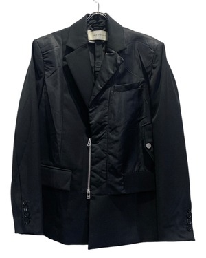 FENG CHEN WANG / DECONSTRUCTED NYLON WOOL BLAZER