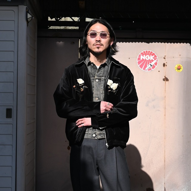 OLD JOE / STUNNING VELVET SOUVENIR JACKET(Niwatori to Hiyoko)