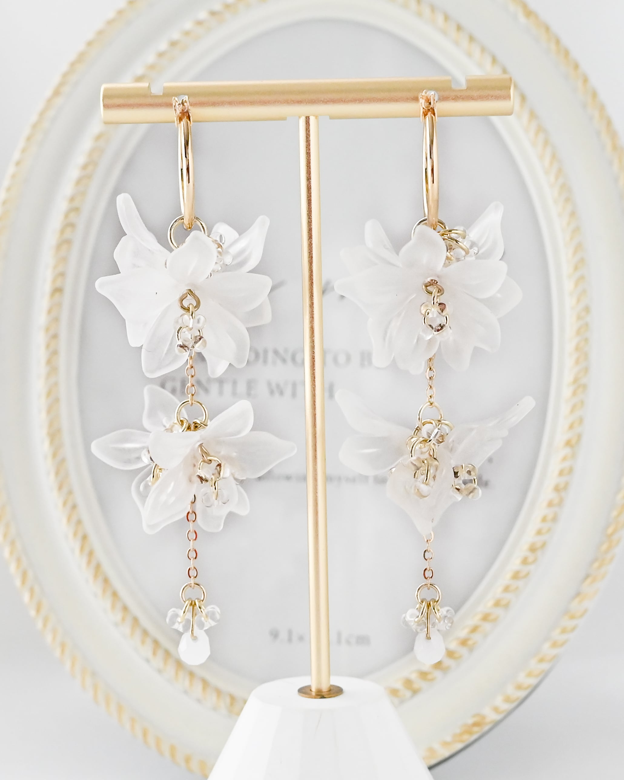 フラワーブライダルイヤリング / ピアス【AE2604-30】