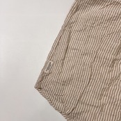 Mademoiselle NON NON マドモアゼルノンノン タグ付き シワ加工 ストライプ柄 フリル バンドカラー 半袖シャツ M/ベージュ