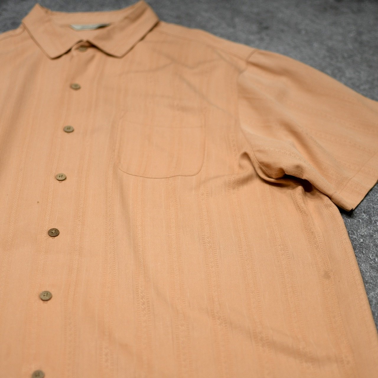 jacquard weave silk aloha shirt orange