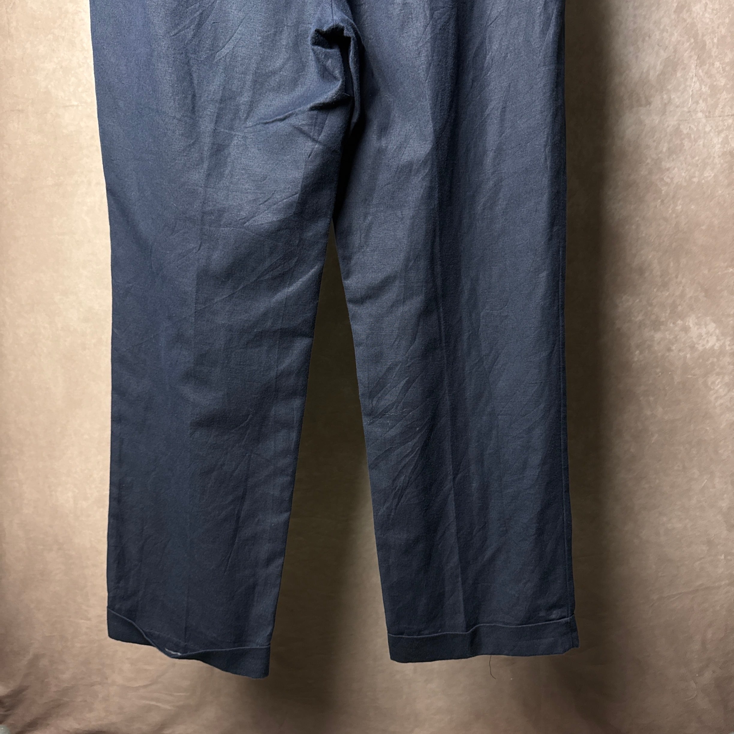 90's~00's Polo by Ralph Lauren Linen×Cotton Slacks IN TUCK DARK
