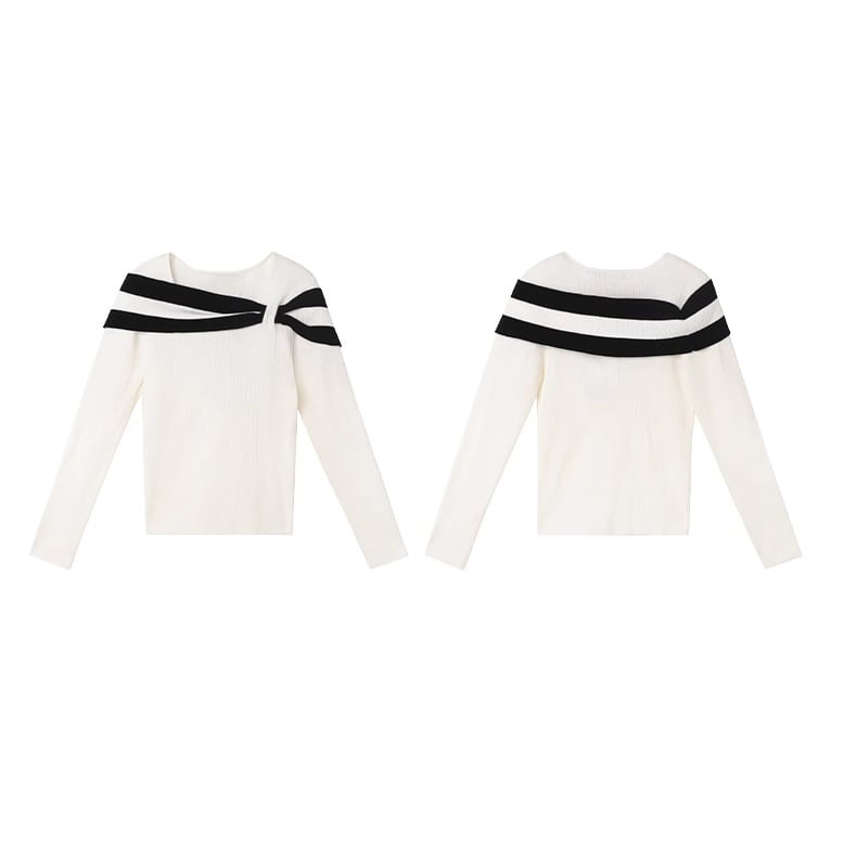 monotone ribbon knit tops＜t1758＞ | AMOR&ALMA