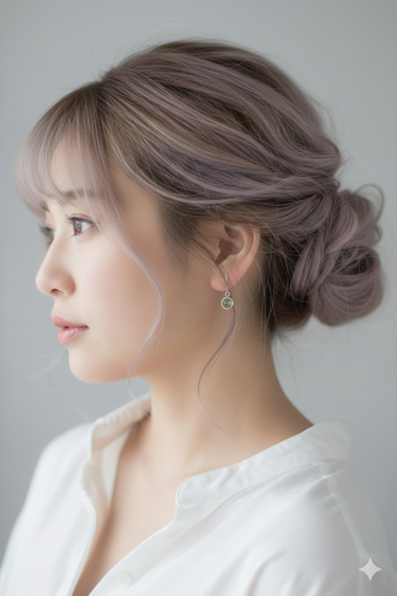 クォーツとチタンのピアス