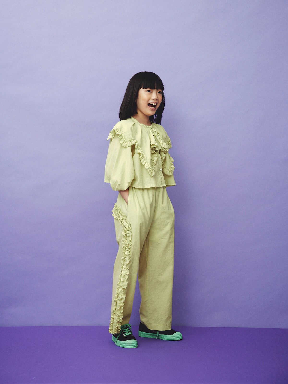 26SS】folkmade(フォークメイド)Frill Motif Pants RHYME(S/M/L)パンツ