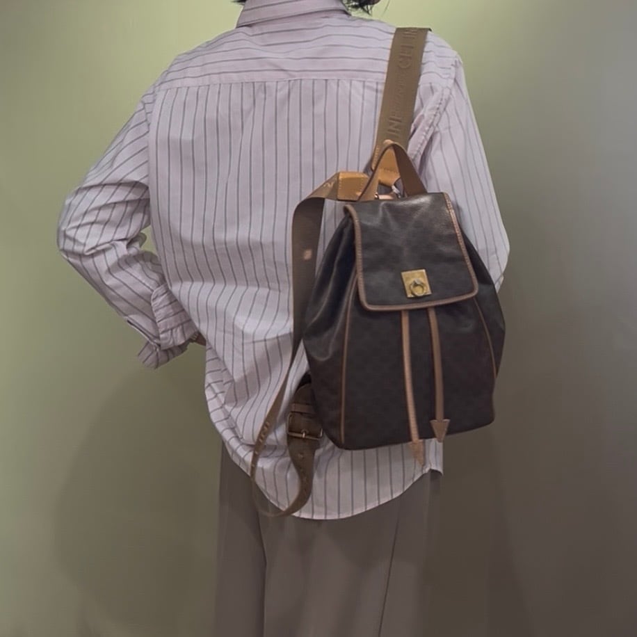 SALE 1148 【 CELINE 】OLD CELlNE セリーヌ 紐ロゴ マカダム デザイン