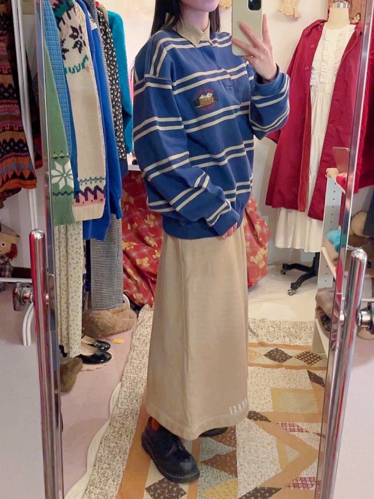 PINKHOUSE / beige sweat ribbon skirt