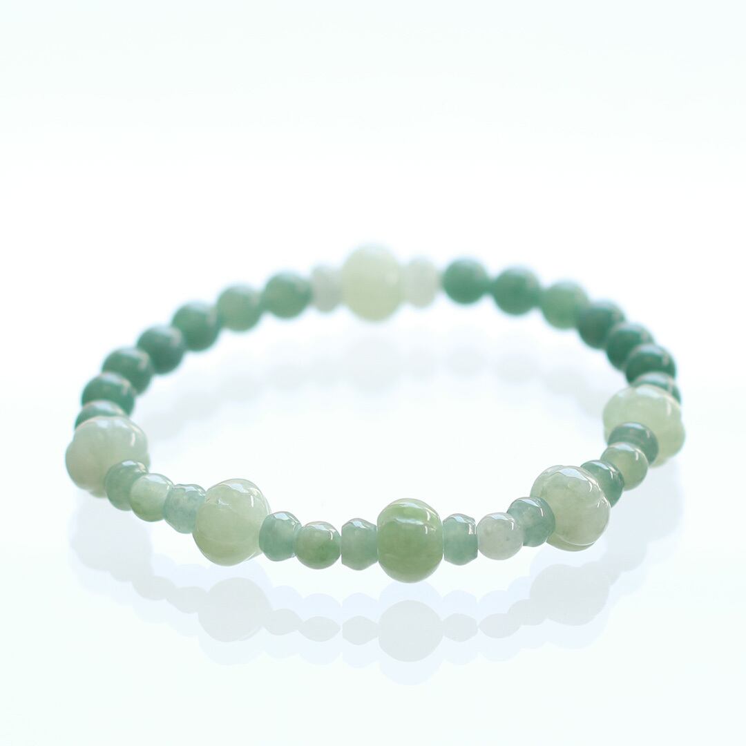 青緑カラー翡翠が涼し気！green pumpkin bracelet A貨翡翠 jd_br1101