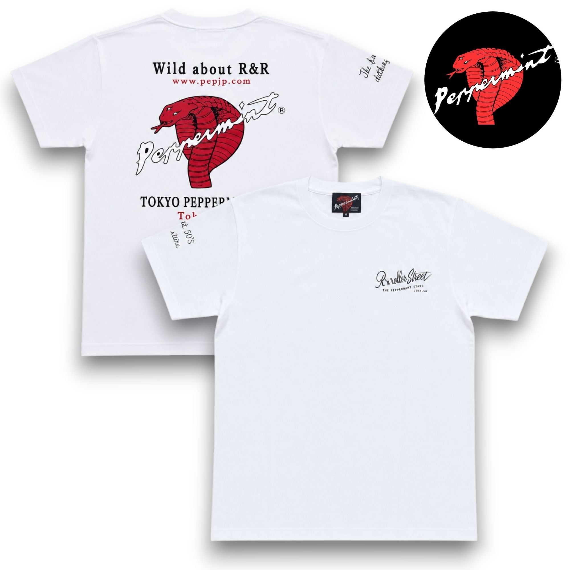 BACK COBRA TEE 3 RSN-3434 白 TOKYO PEPPERMINT | ロカビリー