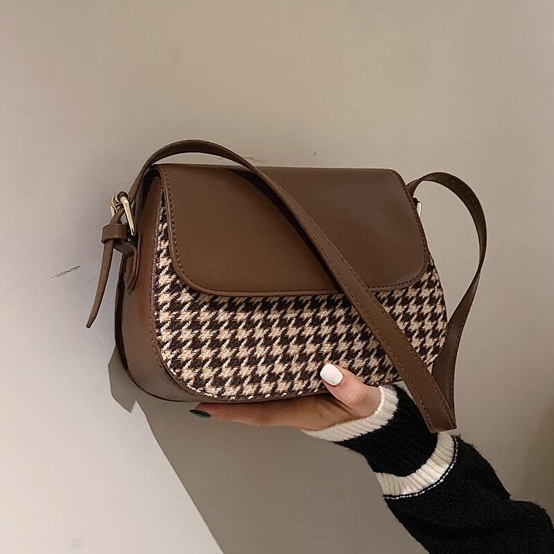 オータムスタンダード レトロ 秋物 スクウェア メッセンジャーバッグ 手作りハンドバック35158704017