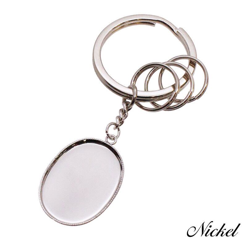 KIYO　オートクチュールドールチャーム3点&キーリングチェーン1点 キーリング キーホルダー チャーム 楕円 3連 1個 25mm×18mm [key