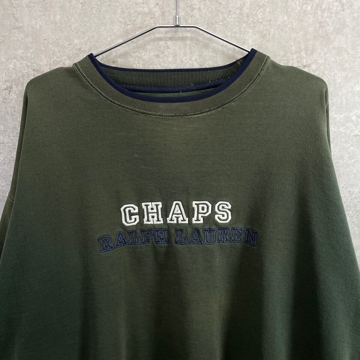 90s CHAPS RALPH LAUREN 刺繍スウェット 短丈 L y2k CHAPS RALPH
