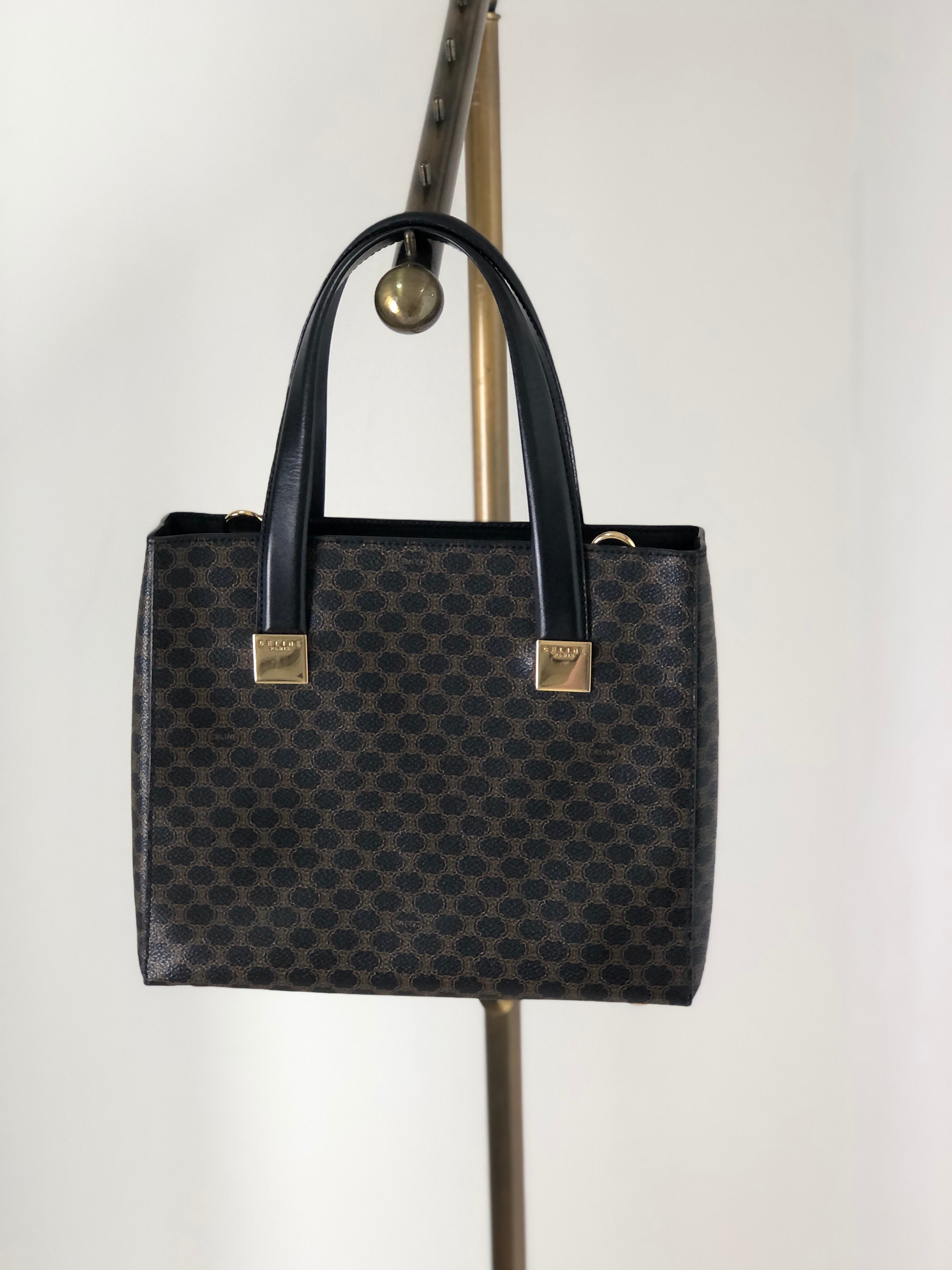 ヴィンテージ セリーヌ スクエアハンドバッグ 2way マカダム柄 CELINE 