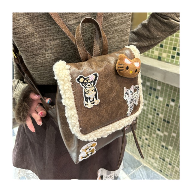 Hottieオリジナル猫犬の戦いミニバックパック 2s