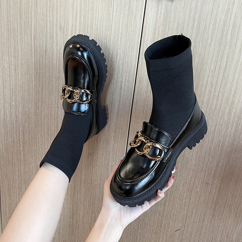 ソックス ブーツスプリングオータムレザー 靴 シューズ 春物 秋物 タイツ ストッキング 部族の婦人靴7114979037
