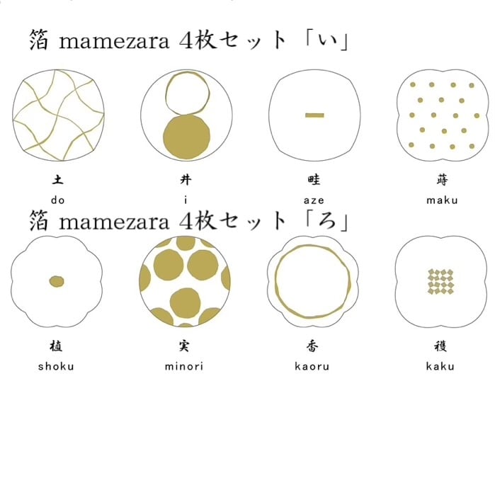 toumei 箔 mamezara 4枚セット「ろ」 | Floraison Table フロレゾン