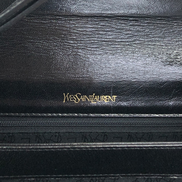 Yves Saint Laurent イヴ・サンローラン ショルダーバッグ ブラック YSL リザード型押し ワンショルダー vintage ヴィンテージ オールド 67eb7u