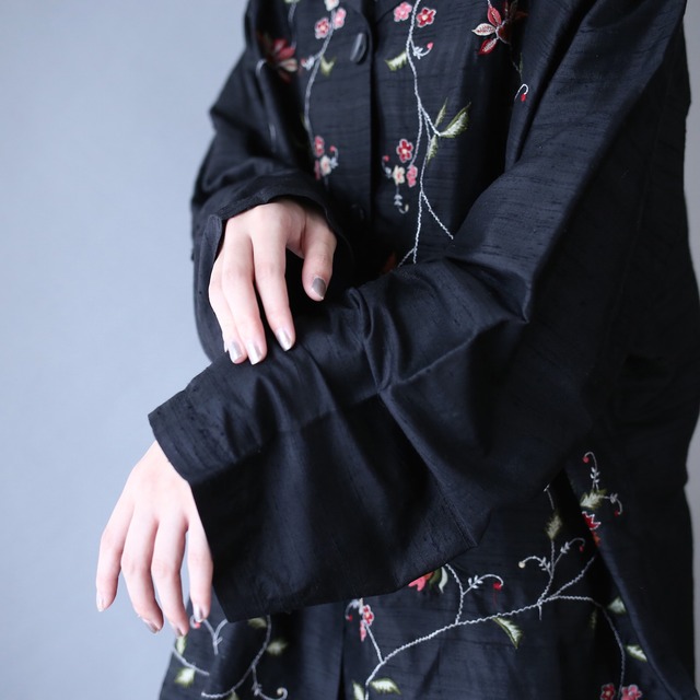 "花×刺繍" many many pattern over wide silhouette open collar shirt