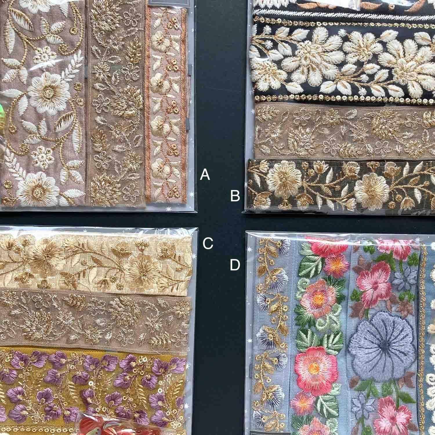 再入荷〉インド刺繍リボンのハギレセット（柄アソート） | Dua