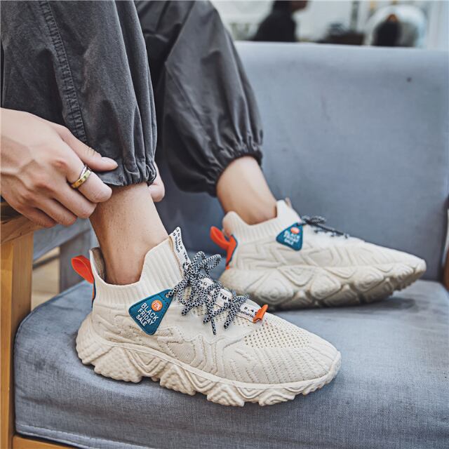 grounds 厚底メッシュスニーカー ベージュ/グレー/ブルー 予約販売】スニーカー 厚底 ダッド メンズ アグリースニーカー