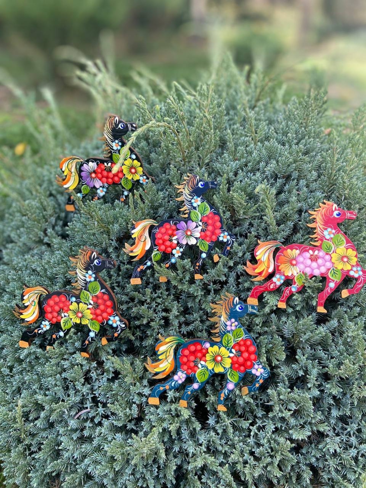 ペトリキフカ塗りのマグネット 2026/午年モデル　馬（Khomenko製作） - 3