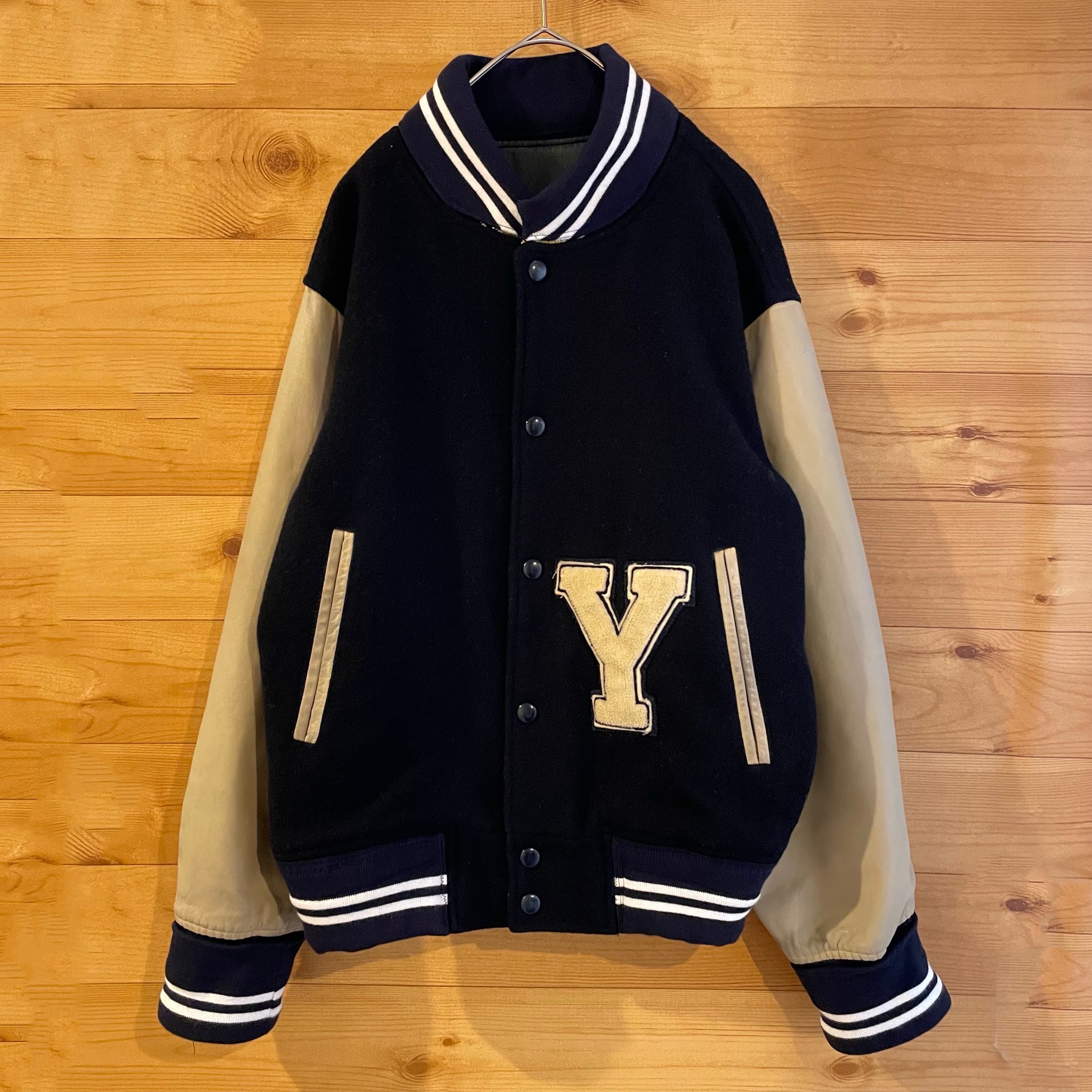 VAN JACKET】70s 80s スタジャン ブルゾン 袖革 M ヴィンテージ ヴァン 