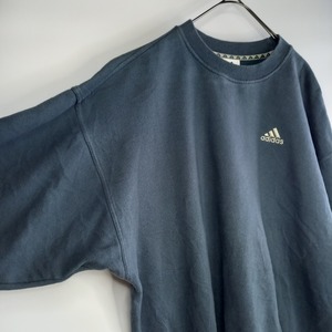 90s　アディダス　クルーネック　プルオーバー　スウェット　トレーナー　刺繍ロゴ