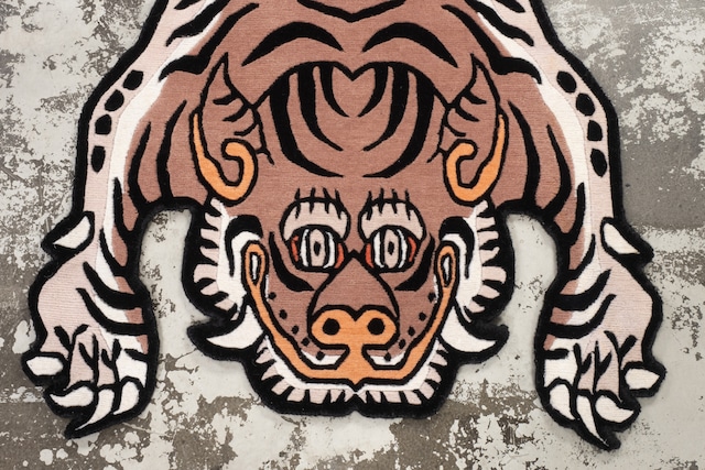 Tibetan Tiger Rug 《Mサイズ•ウール・オリジナル2・ココアブラウン146》チベタンタイガーラグ