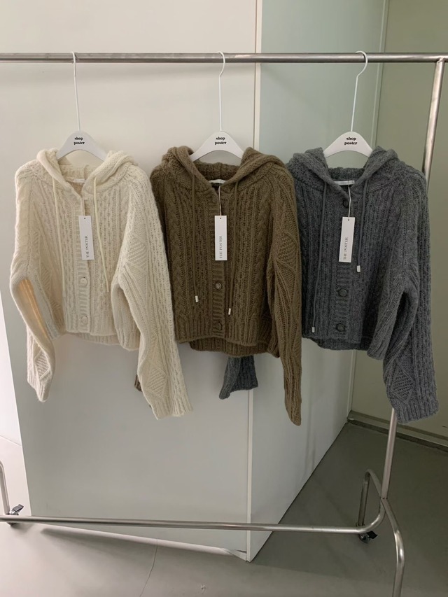 (予約) poster / Hood alpaca cardigan 3color