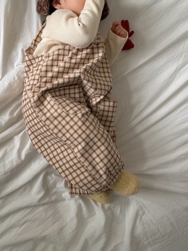 予約⌇onu/ Check shirring overalls