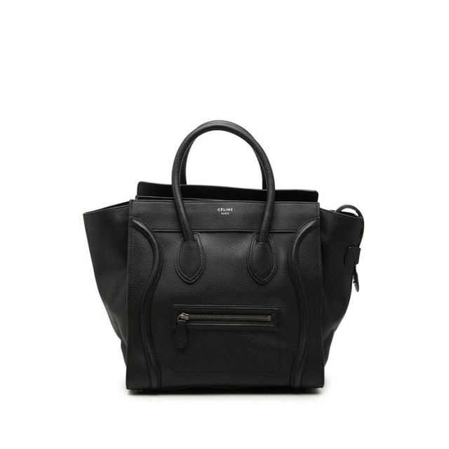 セリーヌ ラゲージ ミニ ハンドバッグ ブラック レザー レディース CELINE 【中古】