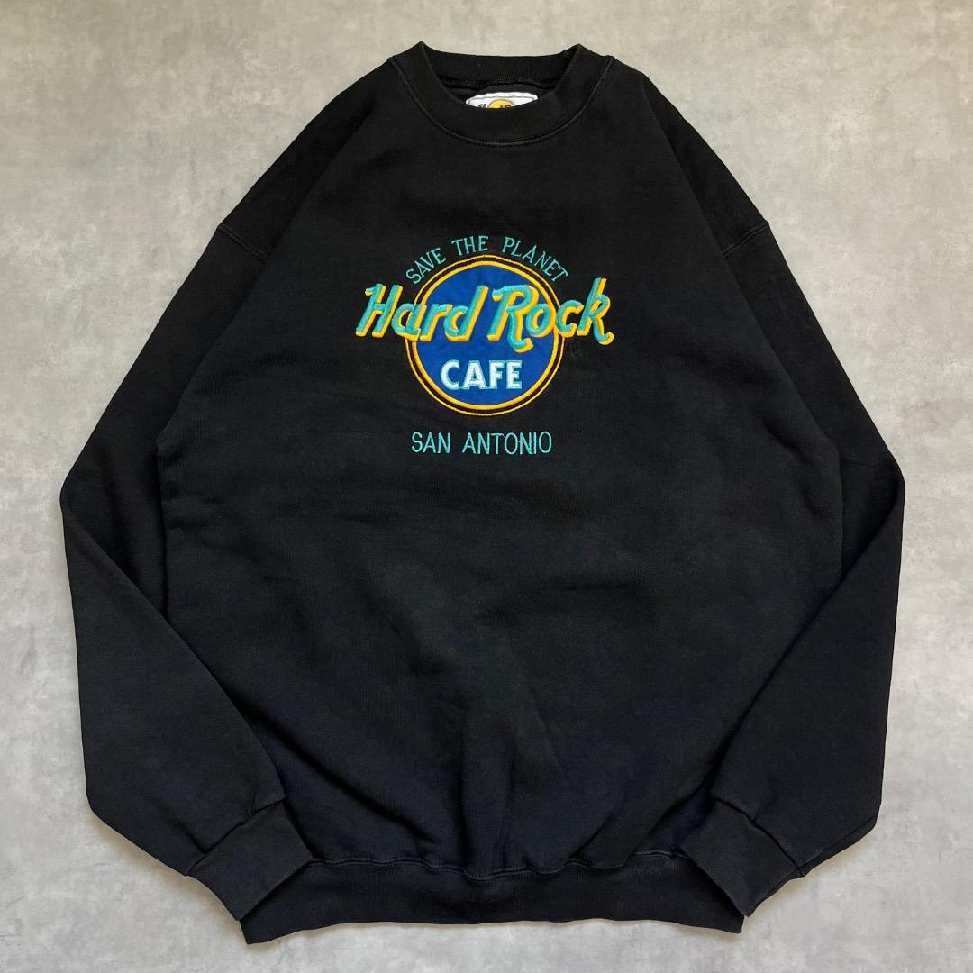 ハードロックカフェ スウェット 古着 90s USA製 L 黒 17756