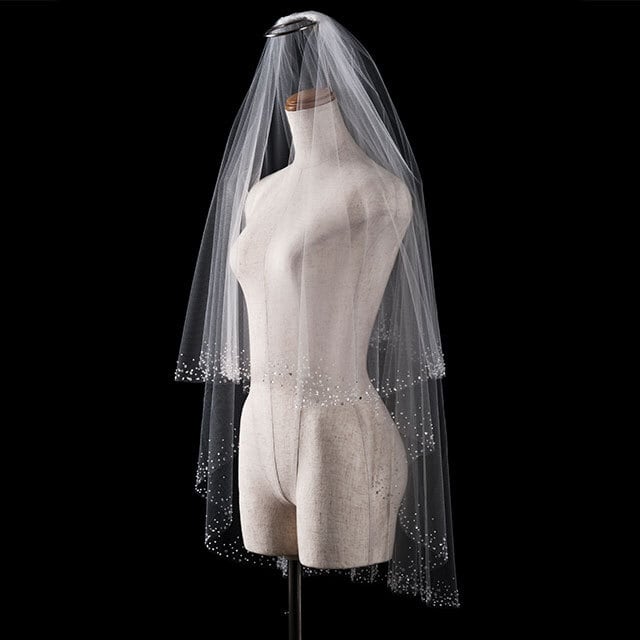 ウエディングベール ショート 輝くビジュー V3024-1 | ブライダル