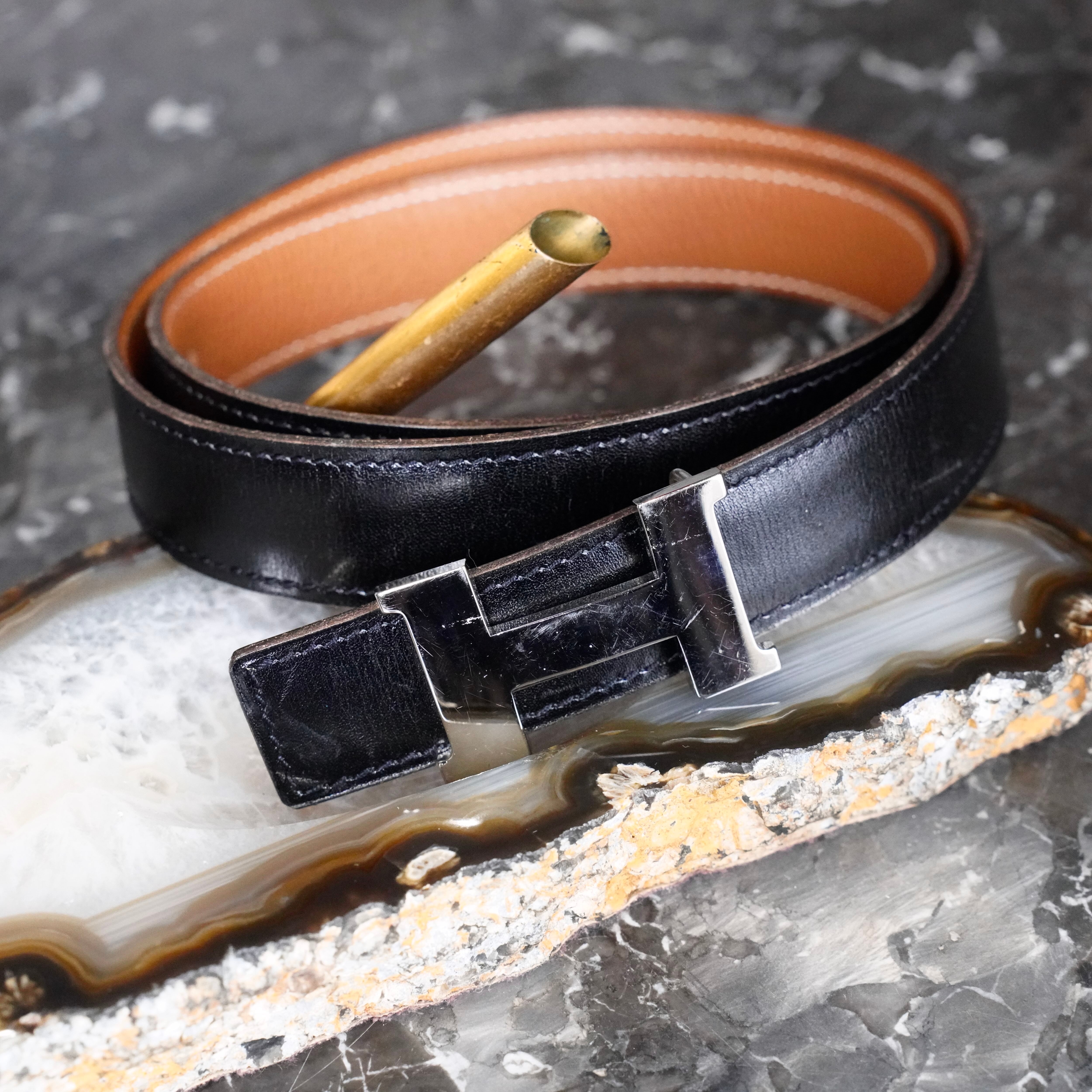 HERMES CONSTANCE 75 H LOGO BACKLE DESIGN LEATHER BELT/エルメスコン