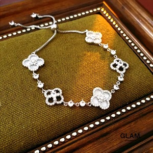 【数量限定】クローバーシェルジルコニアブレスレット
