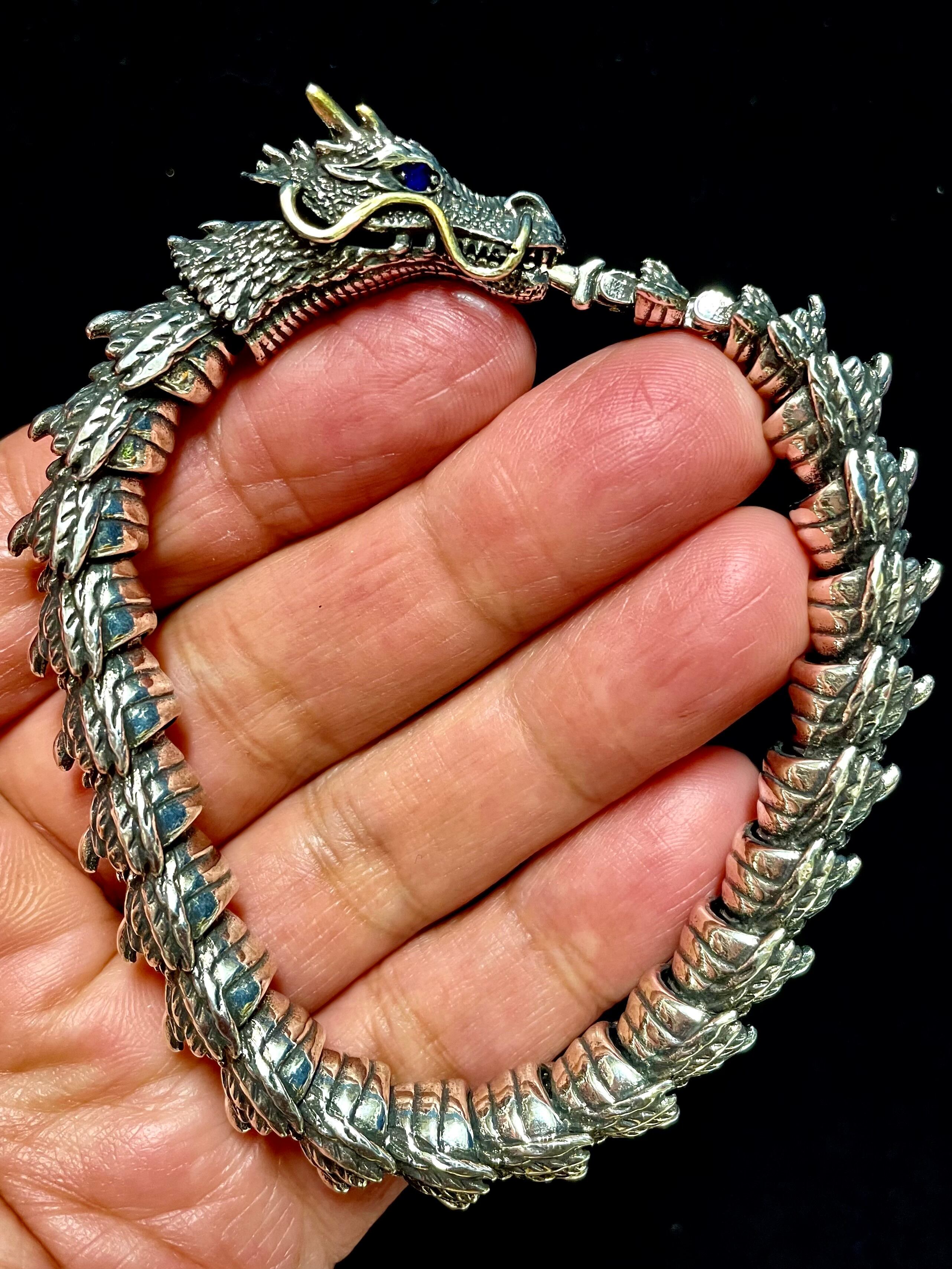 1) 開運・紹運!スーパー銀龍ブレスレット(Lサイズ)