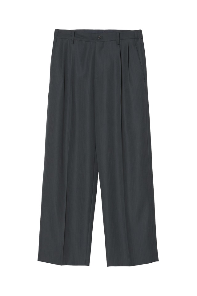 【LAST1】TWO TUCKS WIDE TROUSERS(CHARCOAL)