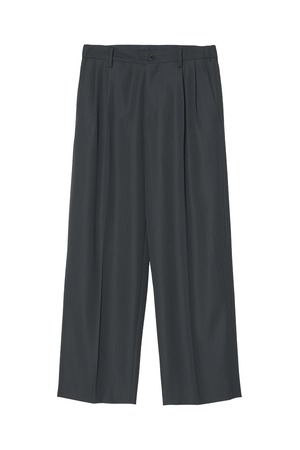 【LAST1】TWO TUCKS WIDE TROUSERS(CHARCOAL)