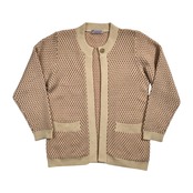 カシミヤ100% FUJII Cashmere フジイ カシミア 総柄 ニット 羽織り カーディガン FREE フリーサイズ /レディース