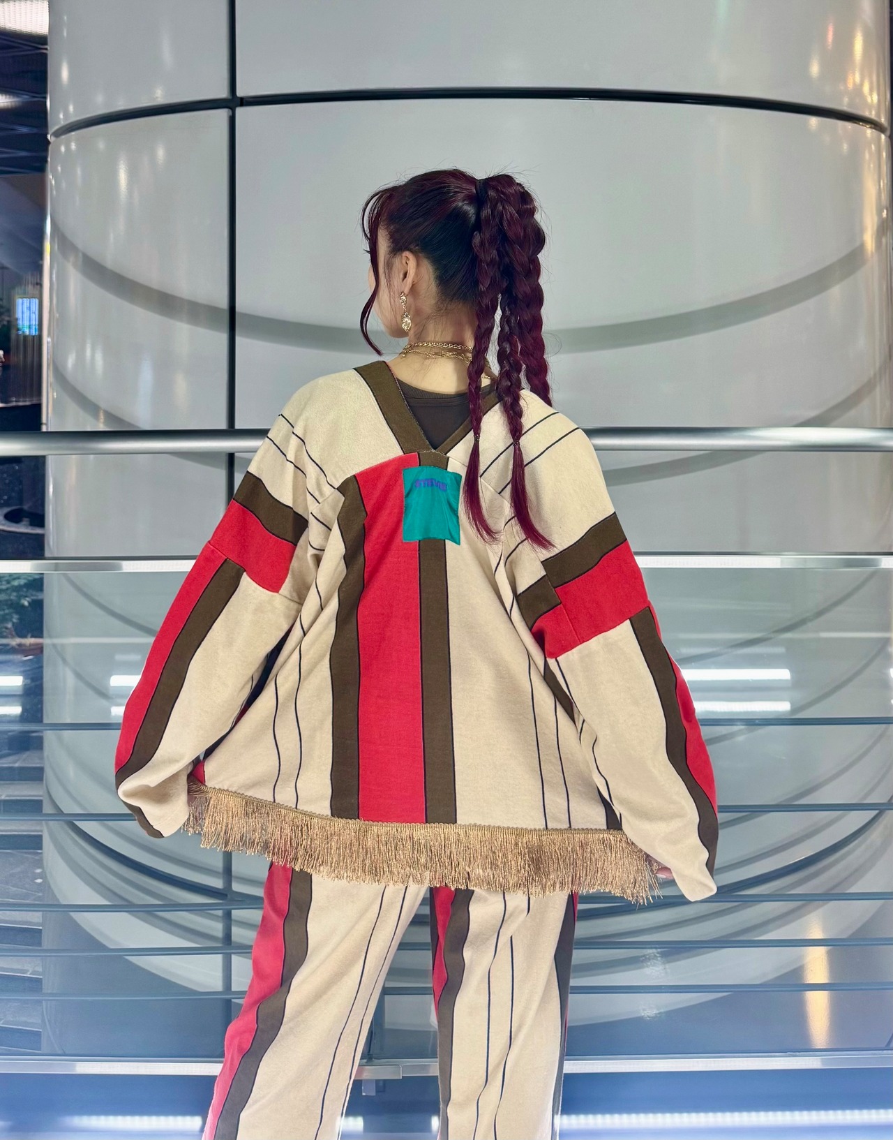 【STEVIE 】PILE STRIPE GOWN
