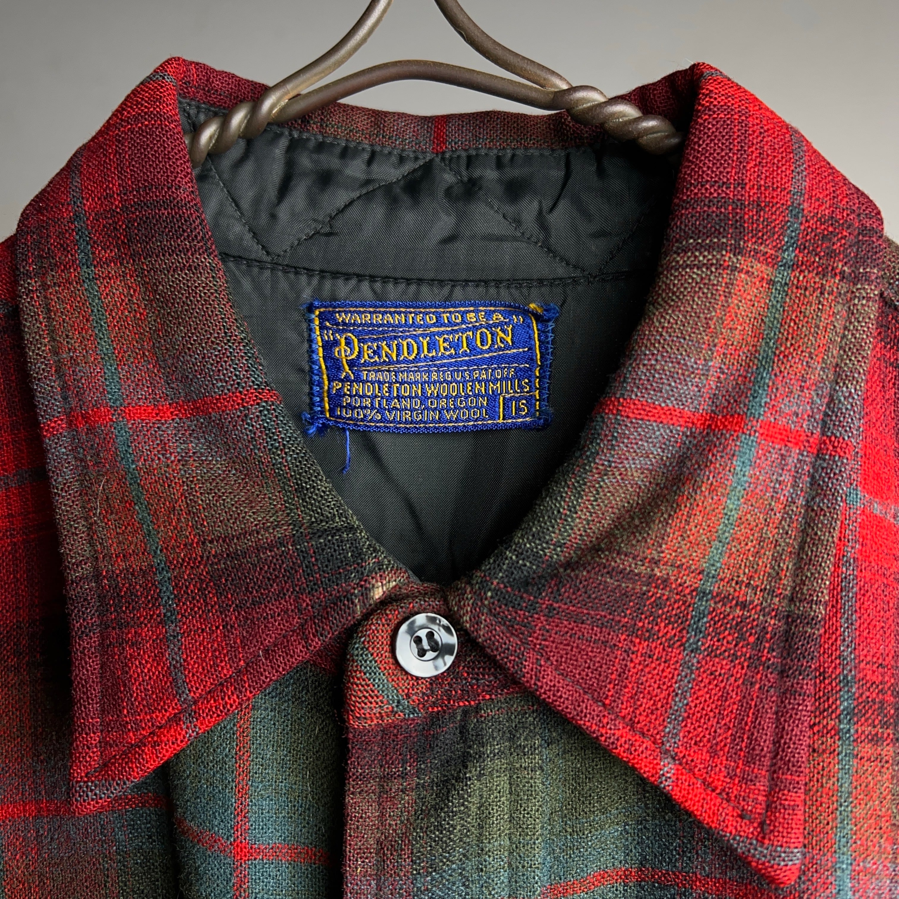 1950's~60's PENDLETON OMBRE PLAID WOOL SHIRT 50年代 60年代 ペン