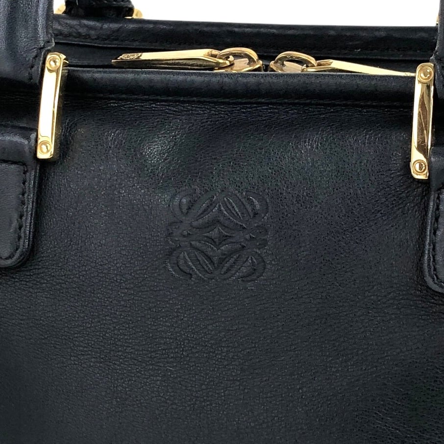 LOEWE ロエベ アマソナ ハンドバッグ ネイビー アナグラム レザー