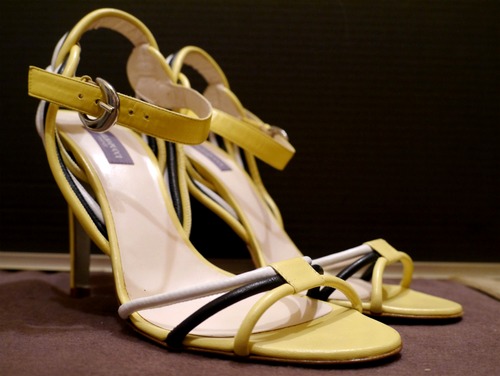 店頭展示品7万★EMILIO PUCCI エミリオプッチ マルチカラーストラップ ヒール サンダル 38★