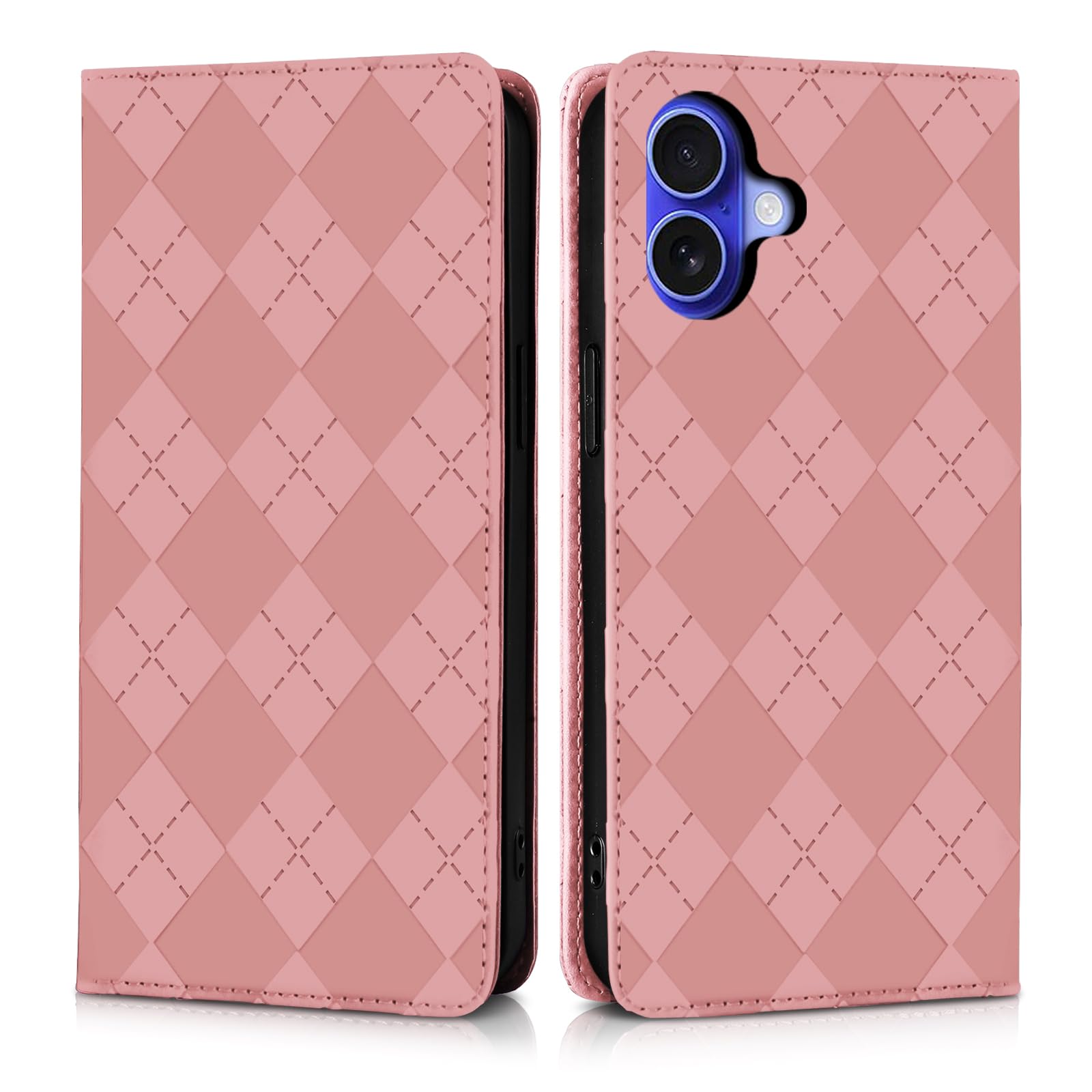Succtopy ケース 手帳型 iphone 16 plus適用の 人気 耐衝撃 PUレザースマホケース 用のアイフォン16 Plus ケース お洒落 保護カバー 用のiPhone16 Plusケース 用のおしゃれ アイフォン16プラス 手帳型 軽量 ビジネス スマホケース カードポケット付き 用のあいふぉん 16プラス スマホカバー スタンド機能付き マグネット内臓式(6.7インチ)ピンク
