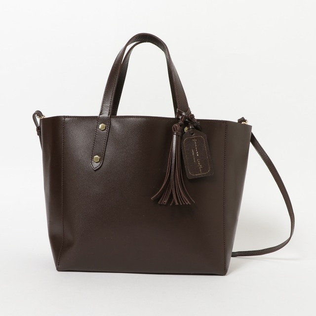 LUNCH　BAG　２WAY【チョコ】～当店オリジナル革製品ブランド、Genuine Leather
