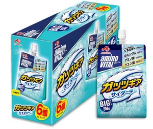 【努力特価】アミノバイタル 味の素 ゼリードリンク ガッツギア サイダー味 250g×6個 アミノ酸 1500mg クエン酸 1300mg エネルギー 200kcal カルシウム 栄養補給 キッズ