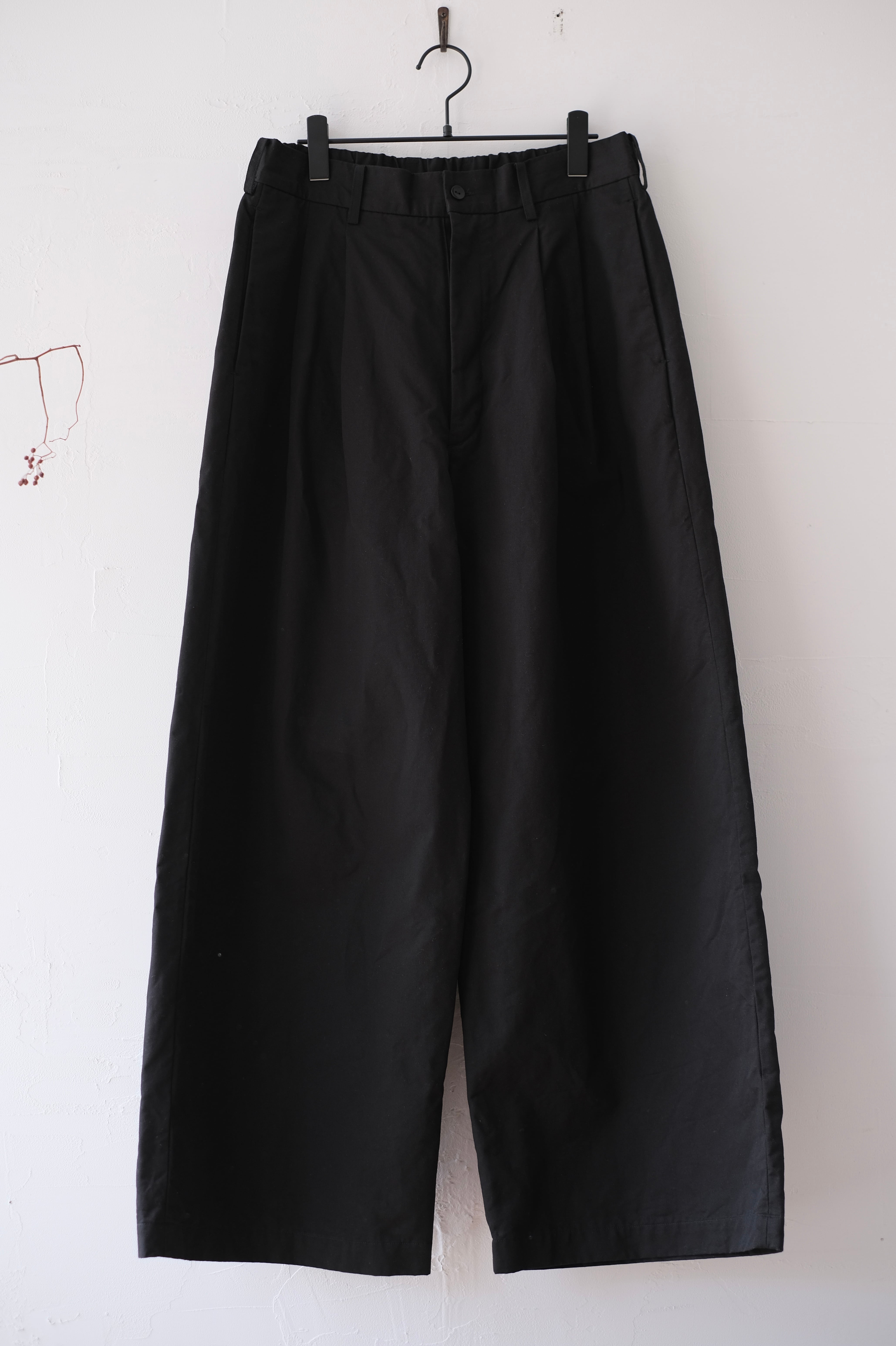 Tuck wide pants - Black