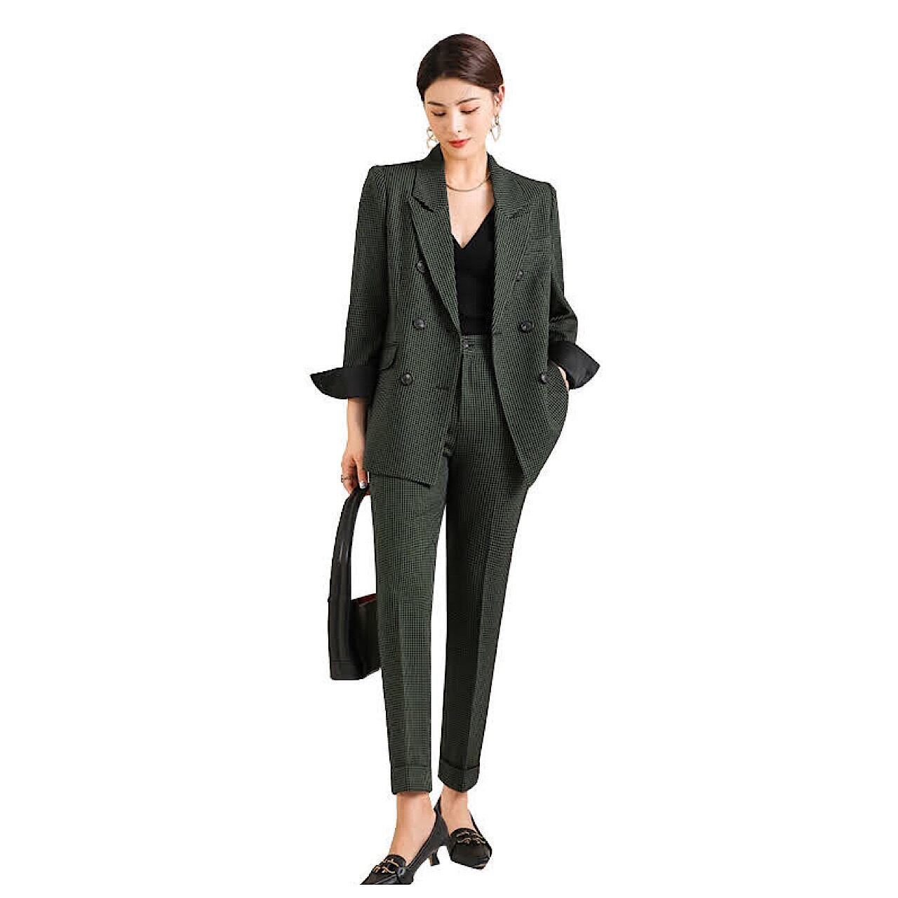 フォーマルスーツ ダークグリーン チェック柄 フォーマルスーツ ダークグリーン チェック柄 新作 ファッション