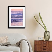 sunset wave|夕焼けの海が広がる癒しのアートポスター|紫と桃色のグラデーションが空間を優しく彩る一枚|A4ポスター
