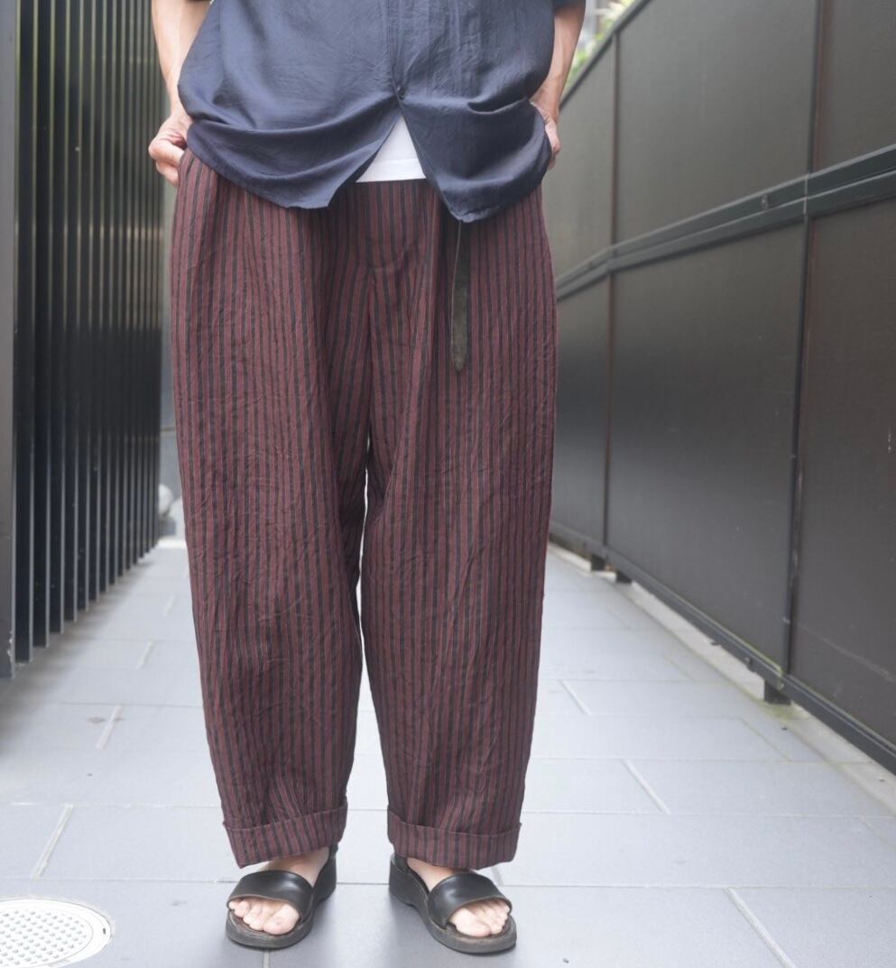 EVAN KINORI(エヴァン キノリ) / Two Pleat Pants Yarn Dyed Linen 